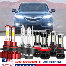 For 2007-2013 Acura MDX - 8PCS LED HID Headlights Hi/Lo DRL Fog Light Bulbs Kit