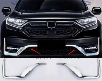 LAFORMO Front Bumper Honeycomb Grille & Chrome Trim Decor Strip For 2020-2022 Honda