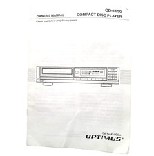 Vintage Optimus CD-1760 Compact Disc Digital Audio Player Owners MANUAL VTG