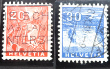 Szwajcaria 1934, Mi 274+6, DS Krajobrazy, stemplowane