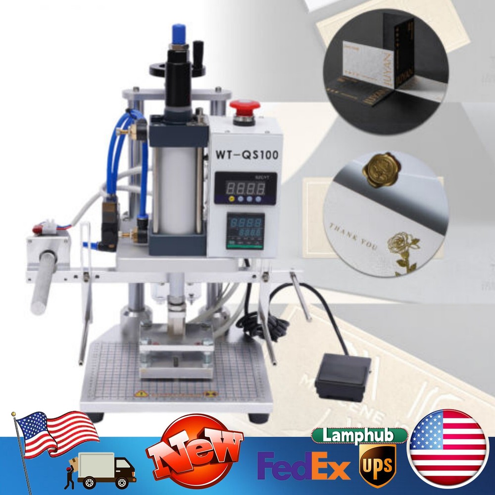80*100mm Hot Foil Stamping Machine 500W Air Pneumatic Logo Leather PVC Press