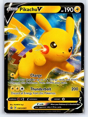 2021 Pokémon TCG Pikachu V SWSH Black Star Promo SWSH061 Holo - NM
