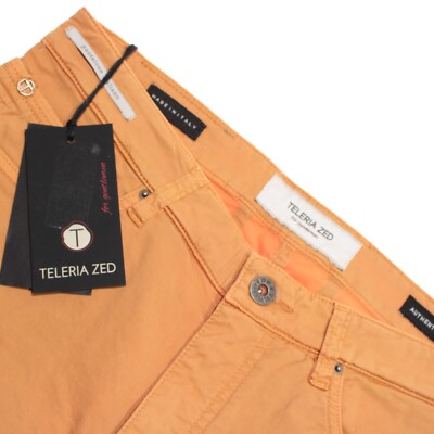 Teleria Zed NWD 5 Pocket Jean Cut Pants Size 32 US in Orange Cotton Blend