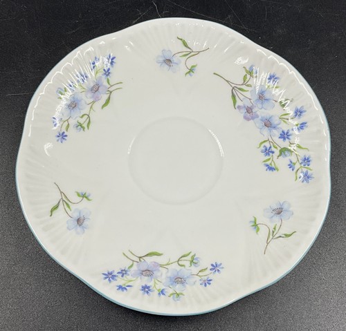 SHELLEY ENGLAND BLUE ROCK TEA TRIO CUP SAUCER PLATE #13591 FINE BONE CHINA - Picture 4 of 8