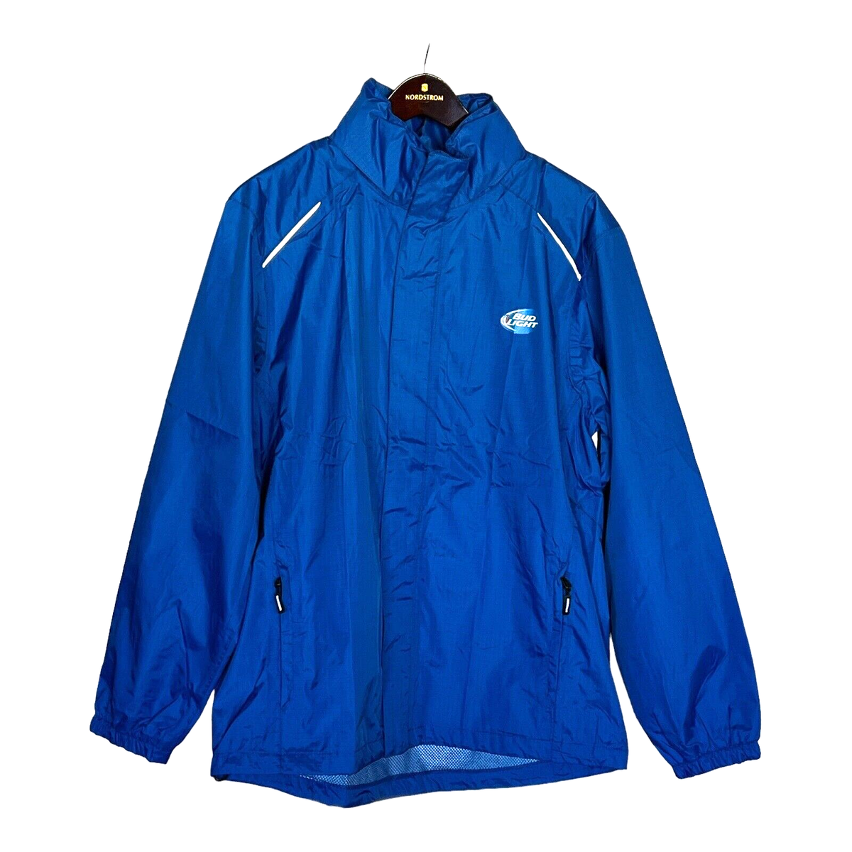 Bud Light Core 365 by North End Mens Windbreaker Jacket Blue Size Large