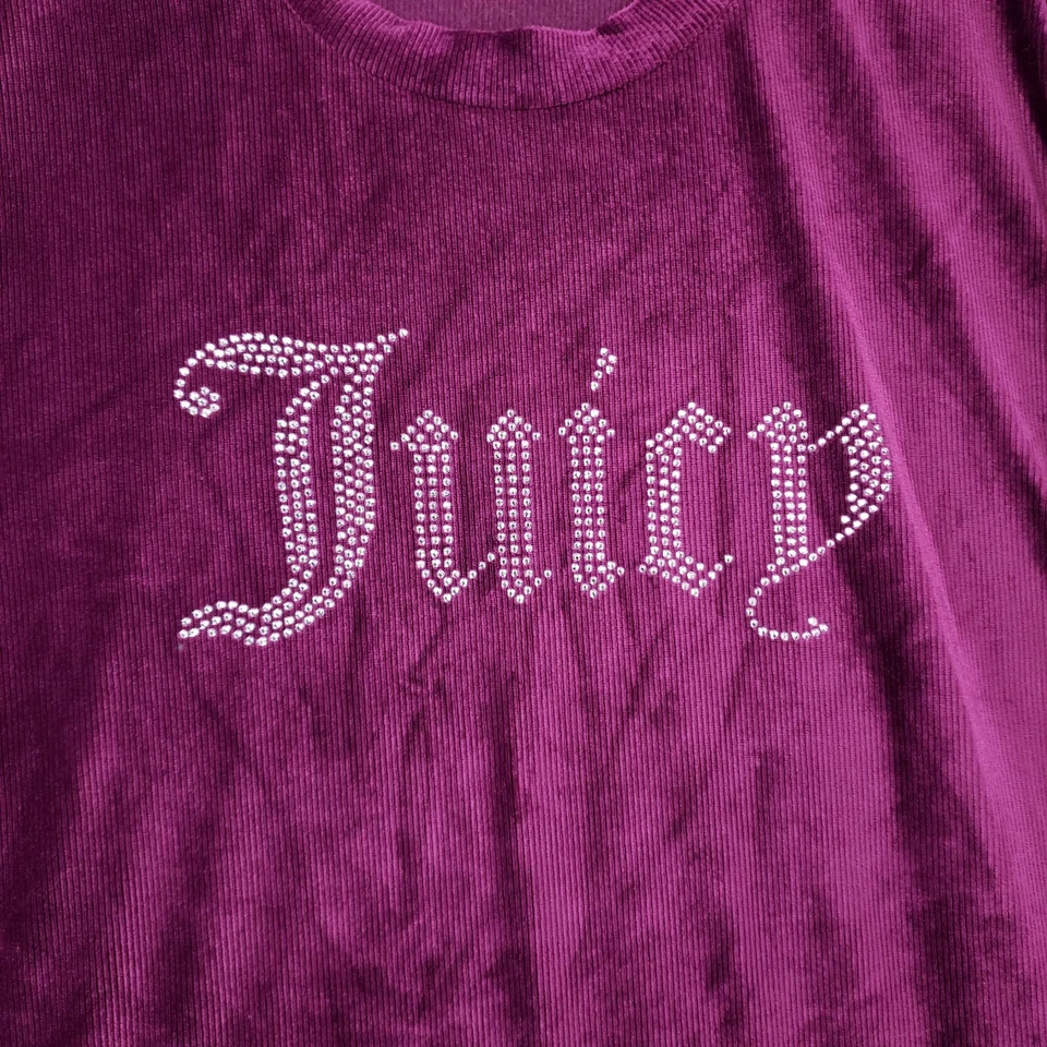 Camisa Juicy Couture Mujer 2X Púrpura Ropa de Dormir Manga Larga Pullover Terciopelo Salón Foto 4 de 4