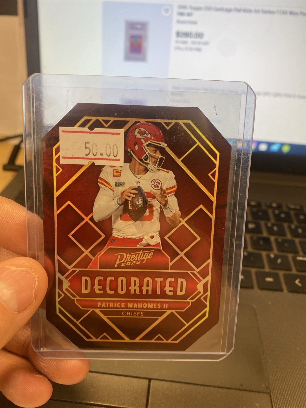 2023 Prestige  Patrick Mahomes Decorated Chiefs D-15 CASE HIT super bowl MVP