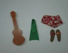 Vintage Barbie and Ken in Hawaii Accessory Lot Shoes Ukulele Flipper Doll Clothe