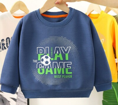 Boy Letters Crew Neck Sweatshirt Boys Party Warm Car Printed Hoodies Loose