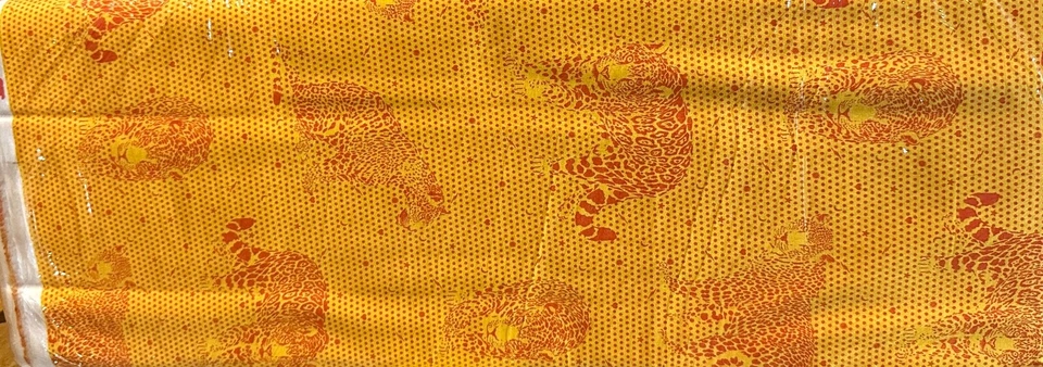 LIL JAGUARS NUBES DAYDREAMER ALGODÓN EDREDÓN TELA ARTESANAL 45" ANCHO PAPAYA POR YARDA Foto 3 de 3