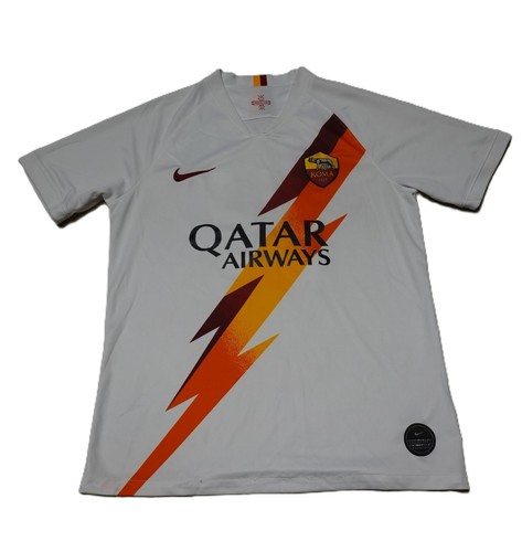Nike AS Roma 2019/20 Stadium Away Jersey Size Medium White Dri-Fit Soccer Sports