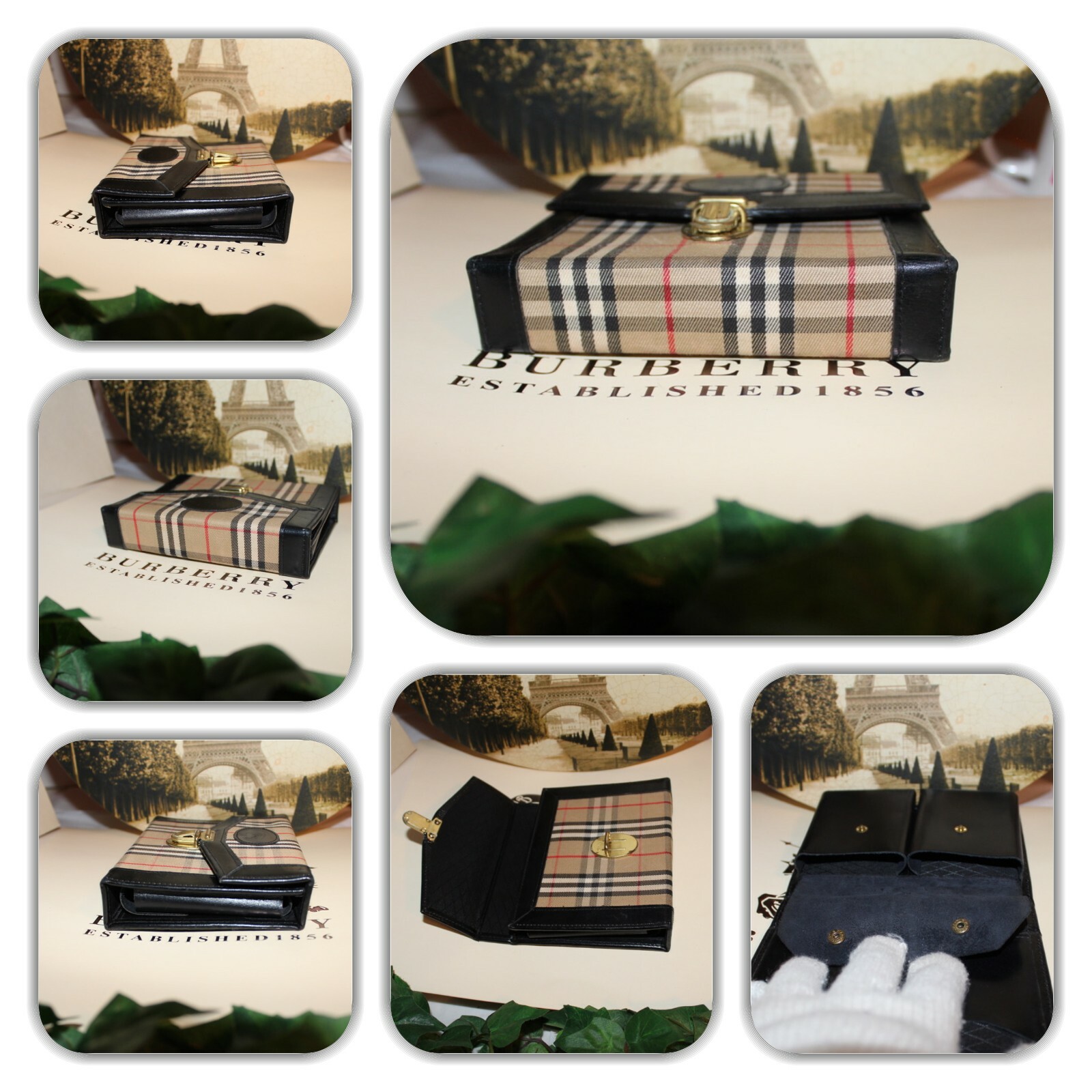 REGAL BURBERRY HAYMARKET NOVA CHECK BLACK (RARE) WALLET! image 4