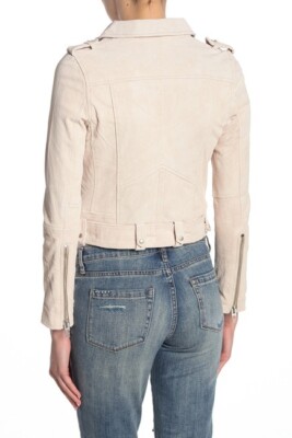 ⭐︎新品未使用⭐︎おすすめスエードレザージャケット| BLANKNYC BLANKNYC Denim Morning Suede Moto Jacket in White Sand Size