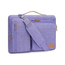 Laptop Shoulder Bag 15.6 Inch Purple Messenger Bag 4 Pockets
