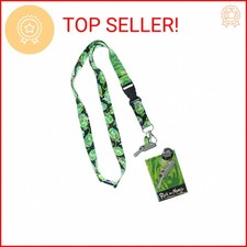 Rick and Morty Lanyard with ID Holder, Portal Gun Rubber Charm and Sticker