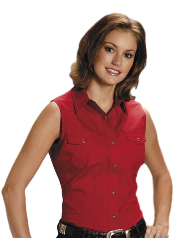 Roper Western Shirt Womens Sleeveless Solid 3X Red 03-052-0265-0022 RE CLEARANCE