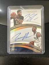Karl Anthony Towns Kris Dunn RC 2016-17 IMMACULATE COLL #8 DUAL AUTO /49 Af