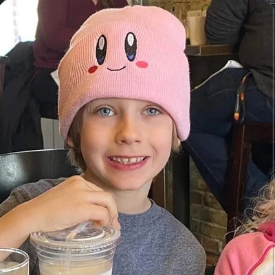 Kirby Beanie Pink Hat Warm for Winter and Cosplay Anime Video Game