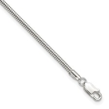 Sterling Silver 2.5mm Snake Chain 9 inch Plus 1 inch Extender - Total 10 inch