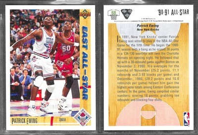 Upper Deck NBA Basketball 1991 #68 Patrick Ewing New York Knicks All-Star Card