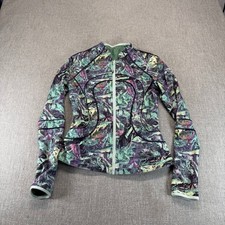 Lululemon Bliss Reversible Jacket Women Size 6 Green Multi-color Pattern Running