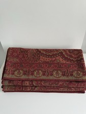 Image of Laura Ashley Russett & Gold Paisley Chenille Throw 170x170 Cm New