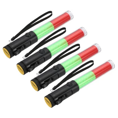 4 Pack Bâton de Signalisation 11 Pouces pour Contrôle Aérien, LED Rouge Vert - Photo 1/4
