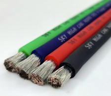 2/0 Gauge Tinned OFC AWG BLACK Power Ground Wire Sky High Car Audio By The Foot