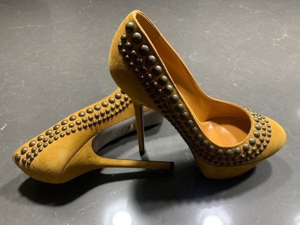 Women Sergio Rossi Heels Mustard Suede 37