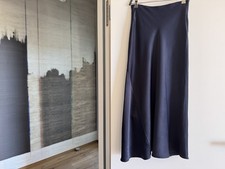 * * ZARA * * Fliessender Viskose Maxi Godetrock Dunkelblau Gr. XS