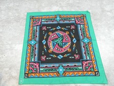 Vintage Wamcraft Pasley Bandana 21X21 Green Southwestern Neckerchief Made USA