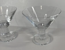 Crate & Barrel Viva Retired Clear Martini/Cocktail Glasses-Elegant Set of 2