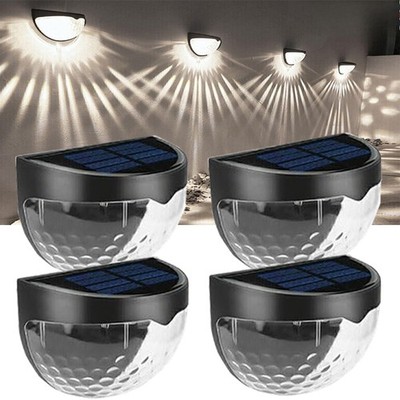 4-12PCS Solar Powered LED Wall Lights Door Fence Light Outdoor Garden Lamp Light