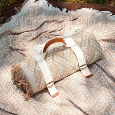 2 in 1 Extra Large Outdoor Picnic Blanket Waterproof Woven Boho Mat Giant Beach 