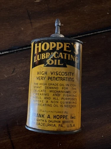 Vintage Hoppes Gun Oil Tin Can Gun Oil
