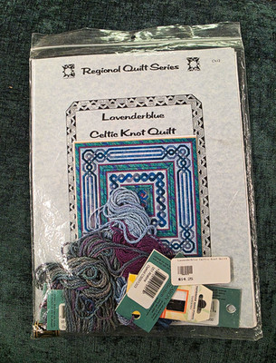 From Nancy's Needle Lavenderblue Celtic Knot Quilt CN12 Pattern + Caron Threads