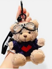 Cute Teddy Bear Keychain Plush Bag Charm Kawaii Backpack Pendant Gift .