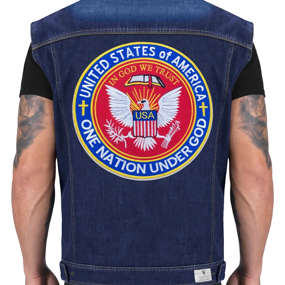 0 INCH USA Patch - "One Nation Under God" Emblem - Iron-On / Sew-On - Image 3 of 4