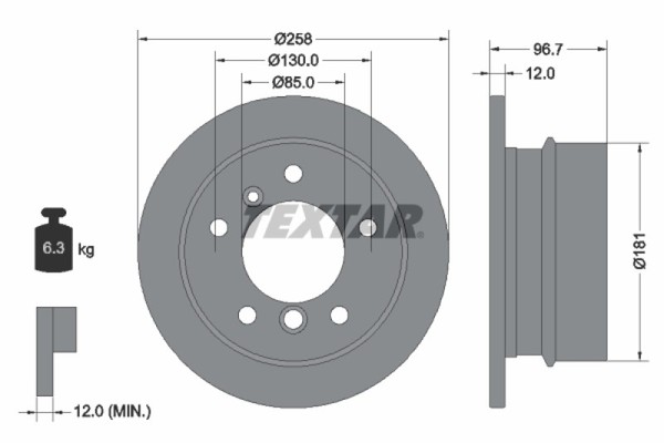 2X Textar Bremsscheibe Bremsscheiben Satz Bremsen Pro Hinten 92137503-image