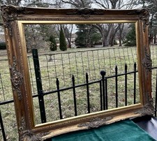 Antique Large Gold Gilt Gesso Baroque Wood Frame 37x30” made In Belgium 30x24”