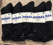 LOT OF 5 BOMBAS Black /Gray Stripe Logo HALF CALF Size XL