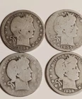4 - Barber Silver Quarters !!