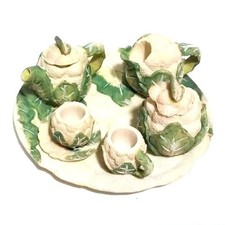 Young's Inc 1995 Cauliflower Teaset 10pc Mini Novelty Resin Collectible NIB VTG