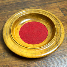 Vintage offering Myrtlewood Wooden Bowl/Tray with Red Felt Insert Pad .