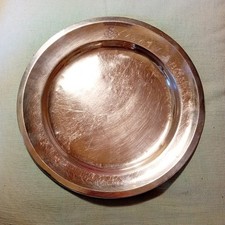 Servier Platte /Tablett rund mit adligem oder königlichem Wappen 32 cm, 1200 gr