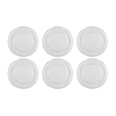 Mian White Plastic Lids fits Luminarc Working Glass 6 Pack