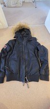 Mens Superdry Hooded Windbomber Coat Jacket In Navy Size Small