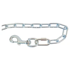 Koch Pet Tie-Out Chain for Large Size Dogs, Double Loop, Swivel Snap End, 15ft