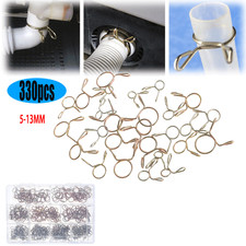 330pcs 5-13mm Spring Hose Clamps Small Fuel Line Hose Spring Clip Assortment Kit