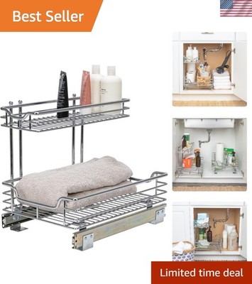 Glidez Multipurpose Chrome-Plated Steel Pull-Out/Slide-Out Storage Organizer ...